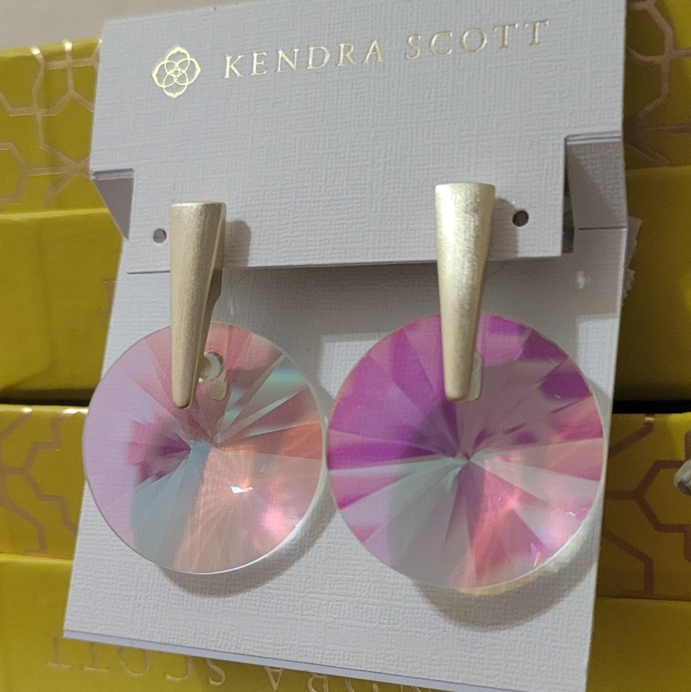 Kendra Scott Dichroic Jolie Earrings Beautiful Faceted Stones